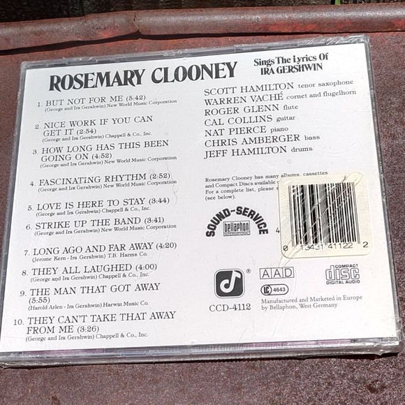 Rosemary Clooney Sings the Lyrics of Ira Gershwin CD ccd-4112 Concord Jazz NOS - Picture 2 of 3